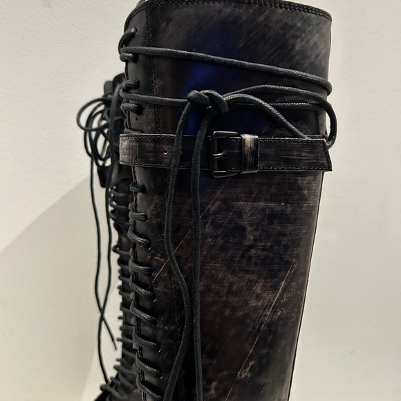 New in box special edition Ann demeulemeester distressed leather knee high boots - Picture 5 of 16